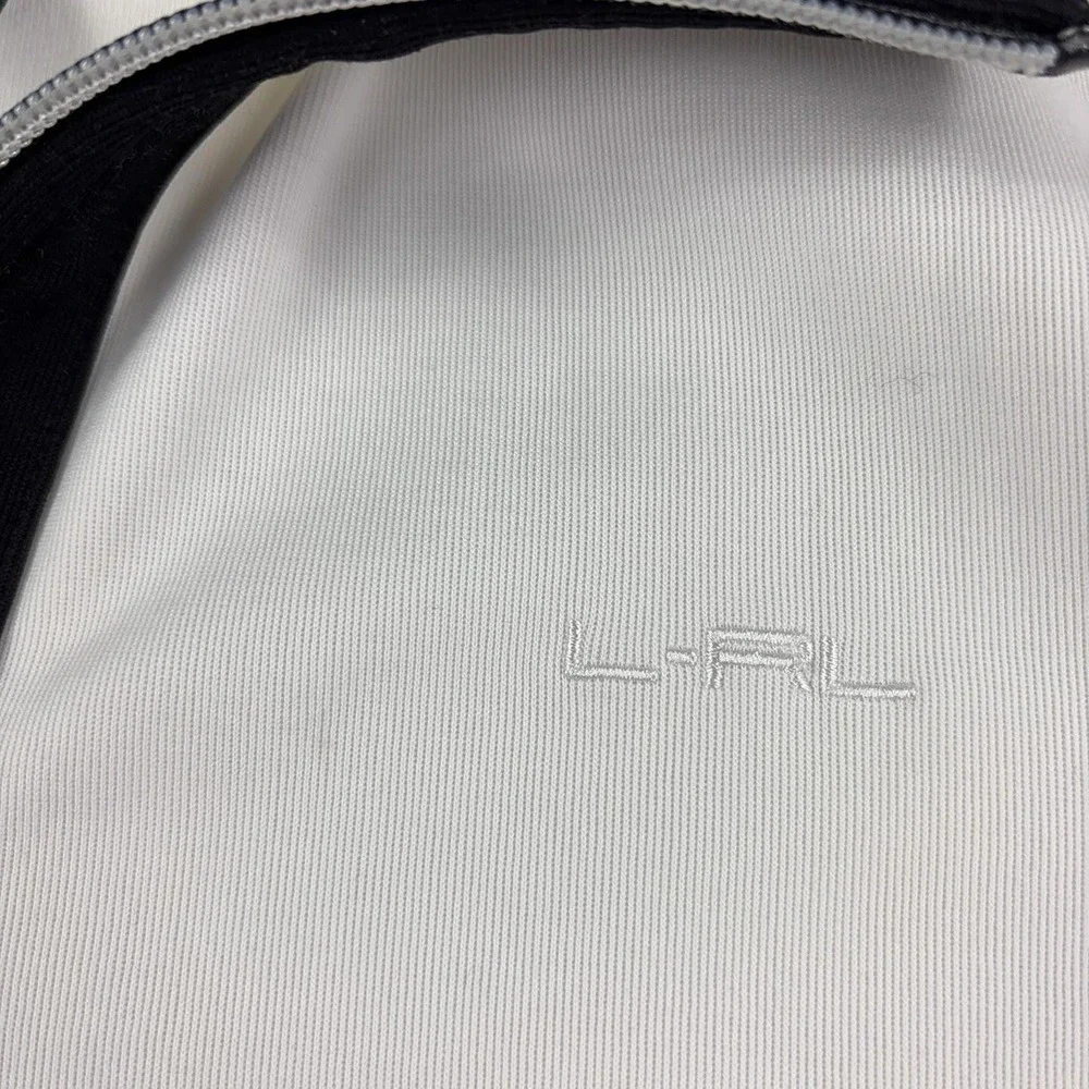 Lauren Ralph Lauren Active Track Jacket Womens XL White Black Full Zip Stripe